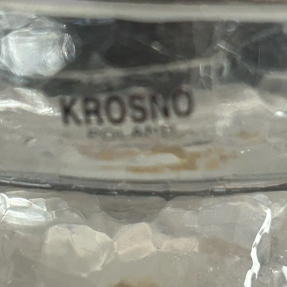 Set of two Krosno Poland Crackle candle/votive holders. Crate & Barrel